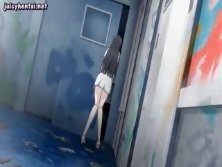 Dark haired hentai mademoiselle gets jizzload