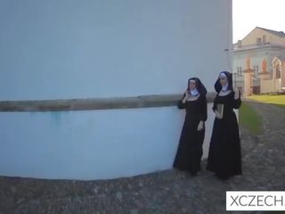 Nebuna bizzare Adult clamă cu catholic maici și the monstru!