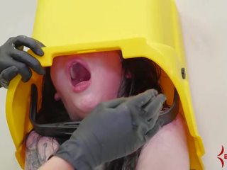 Goth lady pounded in ass by nurse with huge strapon