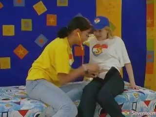 Two Lesbian Teens Playing professor