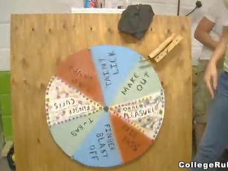 Students play wheel of fun