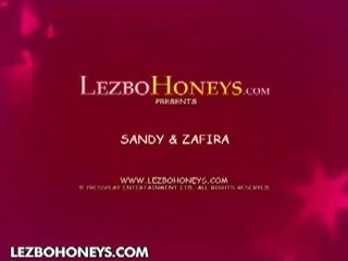 Lezbo Honeys: randy blonde lesbian doing nasty brunettte