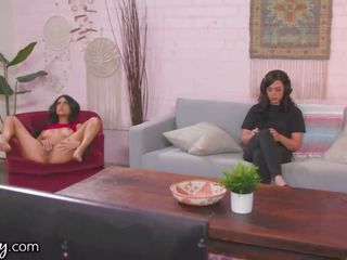 Girlsway Eliza Ibarra Gets Caught By Roommate Whitney Wright While Masturbating dirty film videos