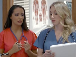 Girlsway hervorragend anfänger krankenschwester mit groß titten hat ein feucht muschi formation mit sie elite xxx film zeigt an