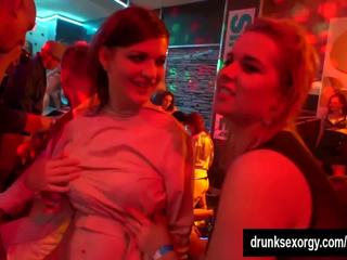 Stupendous girls dancing erotically in a club