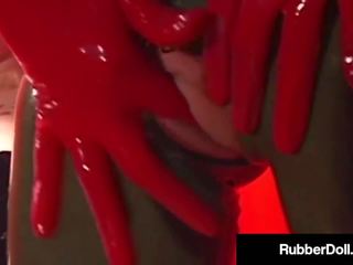 Femdom Latex Queen Rubberdoll Fucks Blonde Slave: xxx movie b1