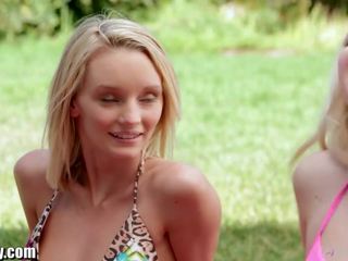 Girlsway Curious Teen Lesbians Cum in the Sun