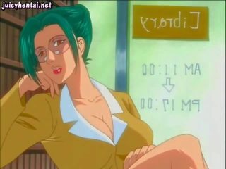 Hentai redhead ay nagbibigay sa pagsubo ng titi