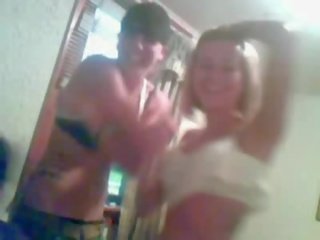 Two swell drunk teens strip, fondles and kiss on webcam mov